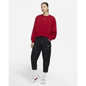 Nike Sportswear Swoosh Baggy Track Pants High Rise DM6209-010 Black Women XXL